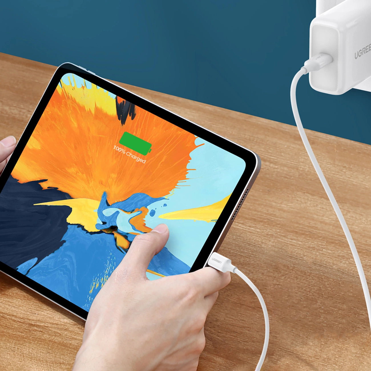 Cabo USB-C para USB-C Ugreen US264 60517 / 60W PD QC AFC / 0.5m / Branco