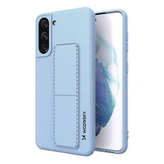 Wozinsky Kickstand Case Silicone Stand Cover for Samsung Galaxy S21 + 5G Light Blue_0
