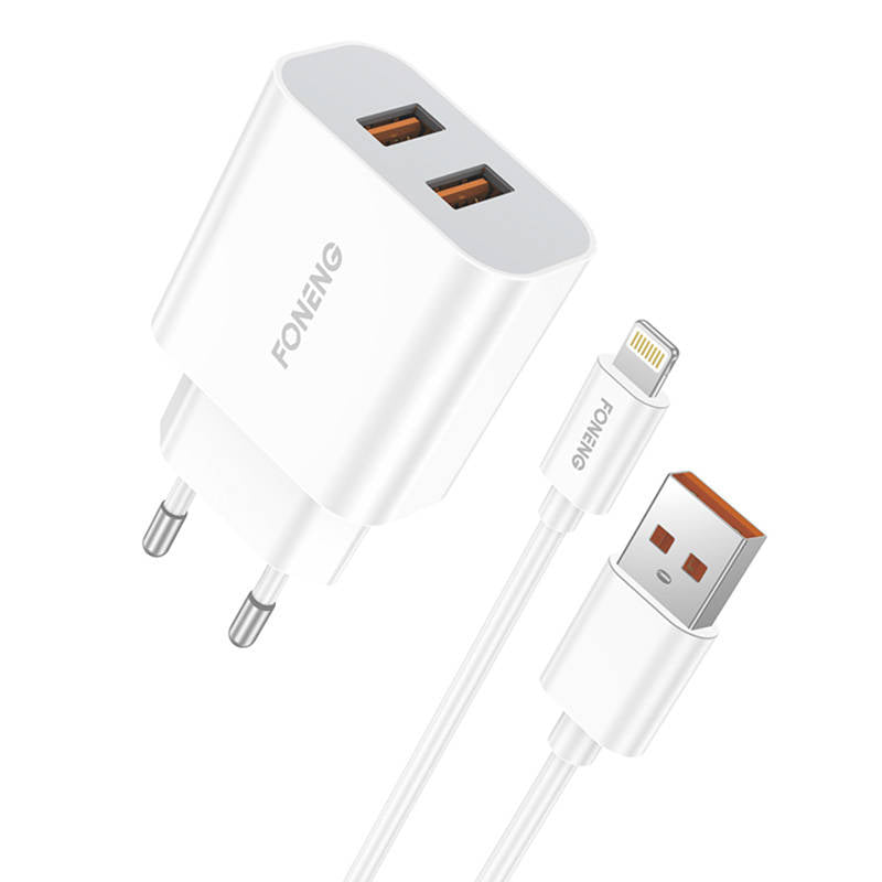 Carregador Foneng 2x USB-A + Cabo Lightning