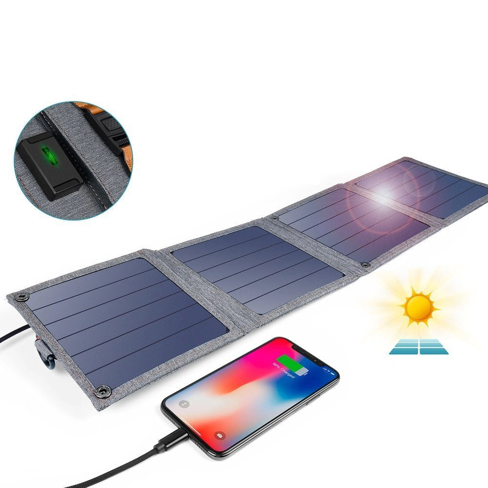 Carregador USB Solar Dobrável Choetech SC004 / 14W / Cinza