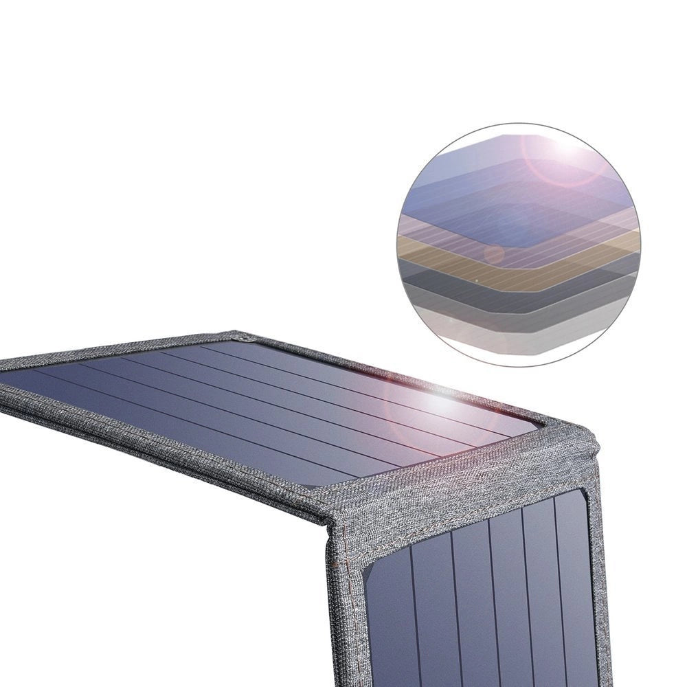 Carregador USB Solar Dobrável Choetech SC004 / 14W / Cinza