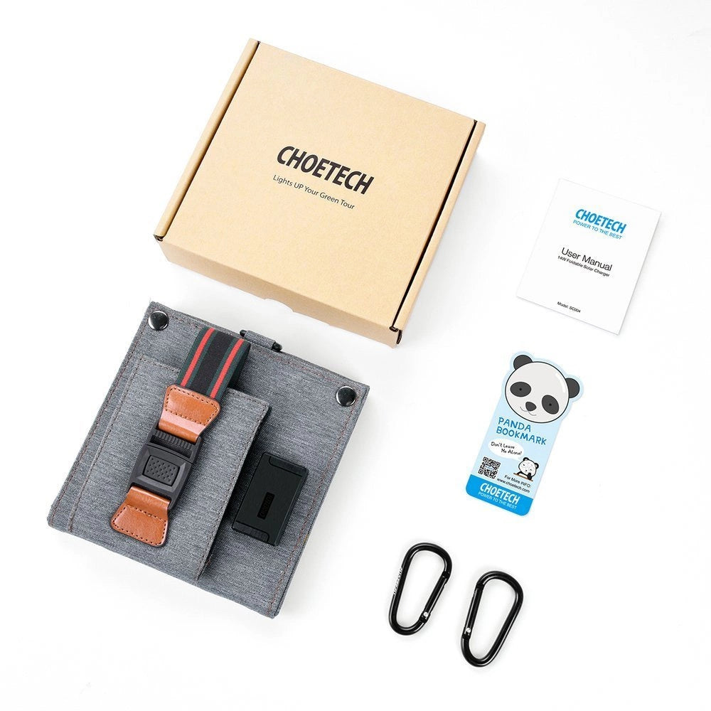 Carregador USB Solar Dobrável Choetech SC004 / 14W / Cinza