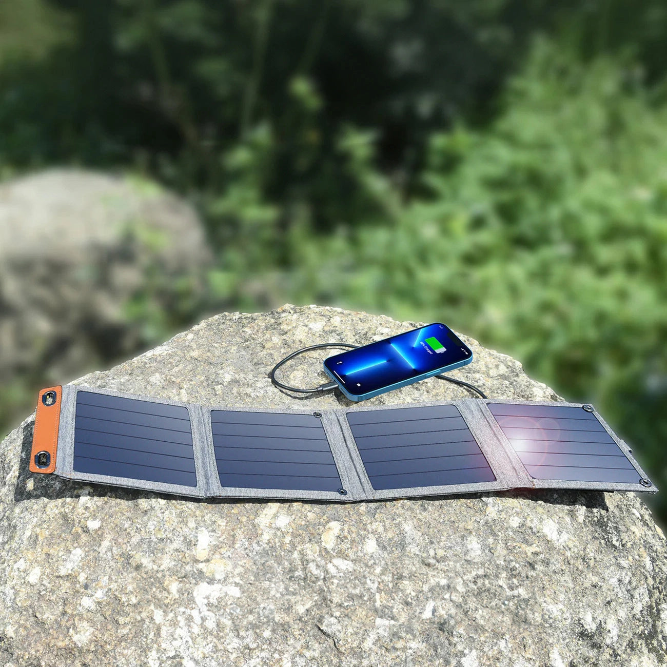 Carregador USB Solar Dobrável Choetech SC004 / 14W / Cinza