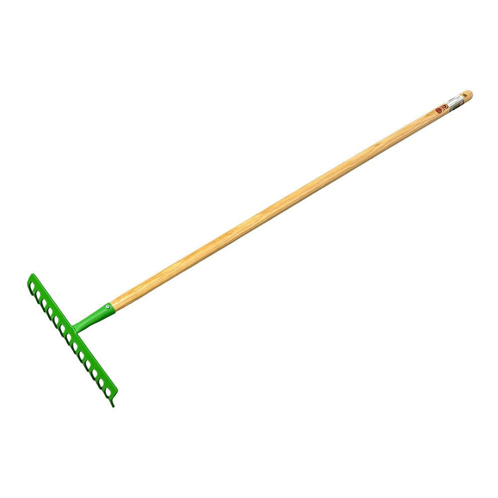 Ancinho de jardim, 14 dentes, cor verde, 36 x 10 x 128 cm_0