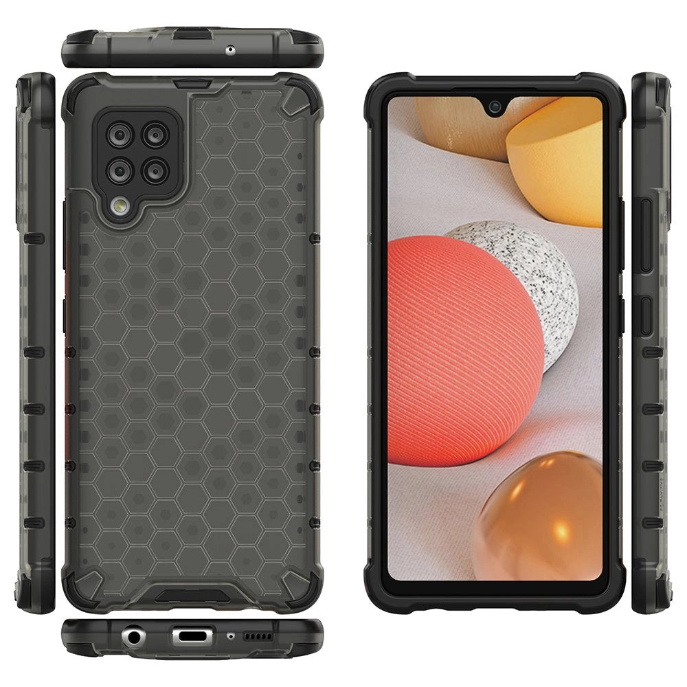 Honeycomb Case armor cover with TPU Bumper for Samsung Galaxy A42 5G black_1