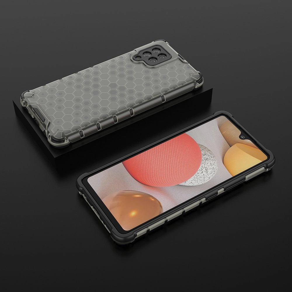 Honeycomb Case armor cover with TPU Bumper for Samsung Galaxy A42 5G black_2