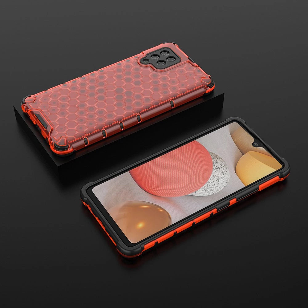 Honeycomb Case armor cover with TPU Bumper for Samsung Galaxy A42 5G red_2