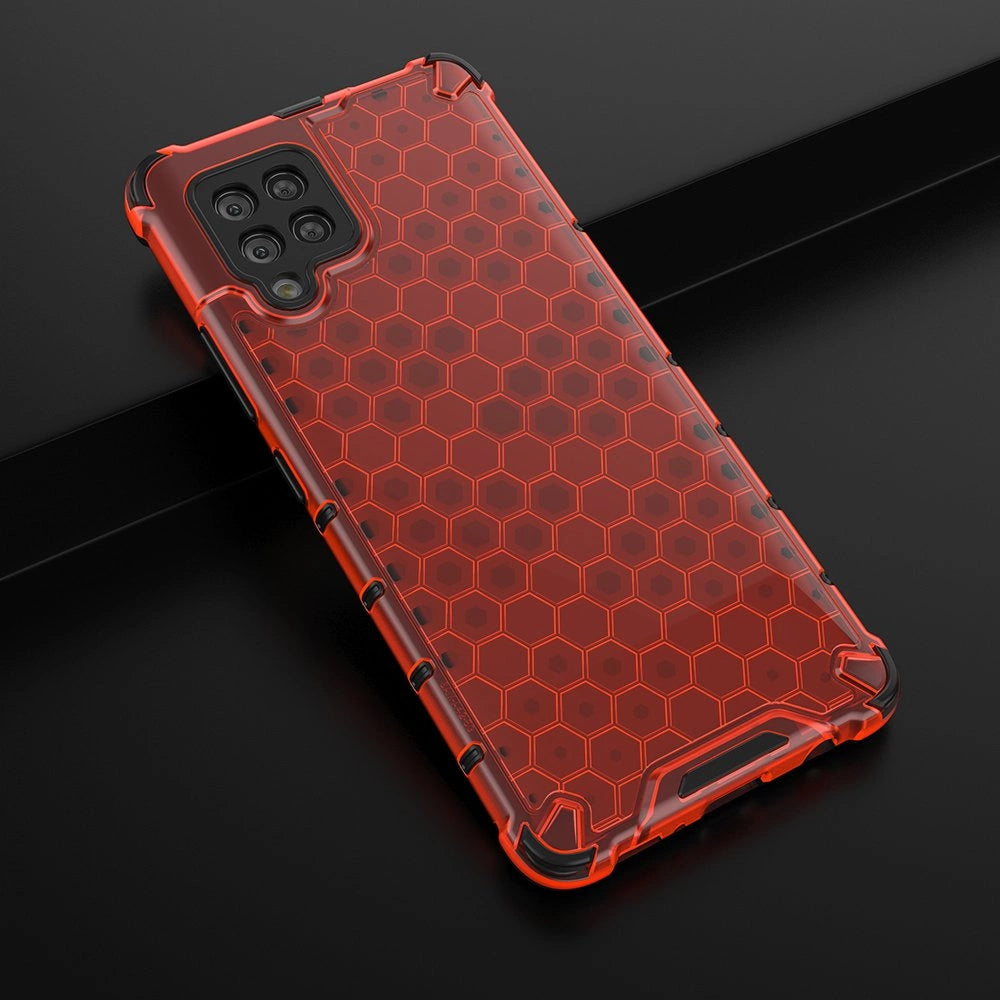 Honeycomb Case armor cover with TPU Bumper for Samsung Galaxy A42 5G red_3