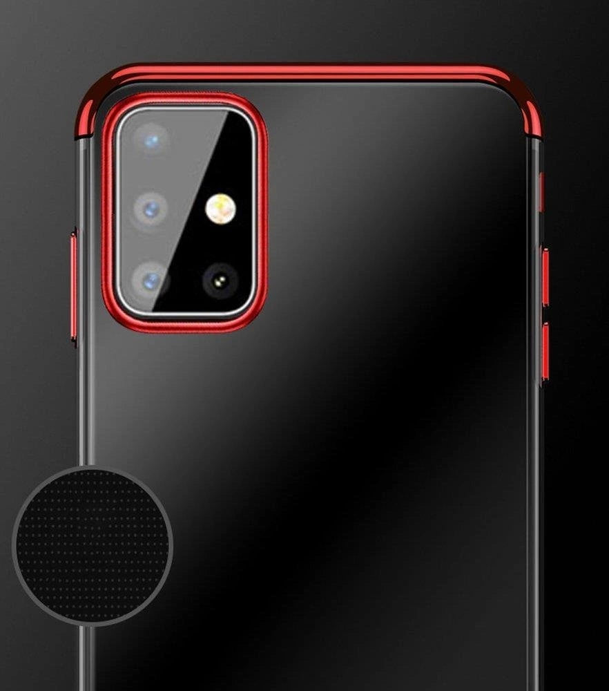 Clear Color Case Gel TPU Electroplating frame Cover for Samsung Galaxy A72 4G black_9