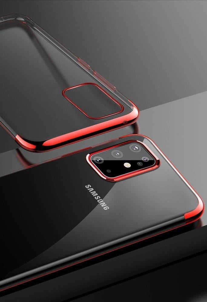 Clear Color Case Gel TPU Electroplating frame Cover for Samsung Galaxy A72 4G black_4