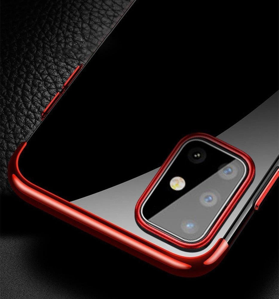 Clear Color Case Gel TPU Electroplating frame Cover for Samsung Galaxy A72 4G black_5