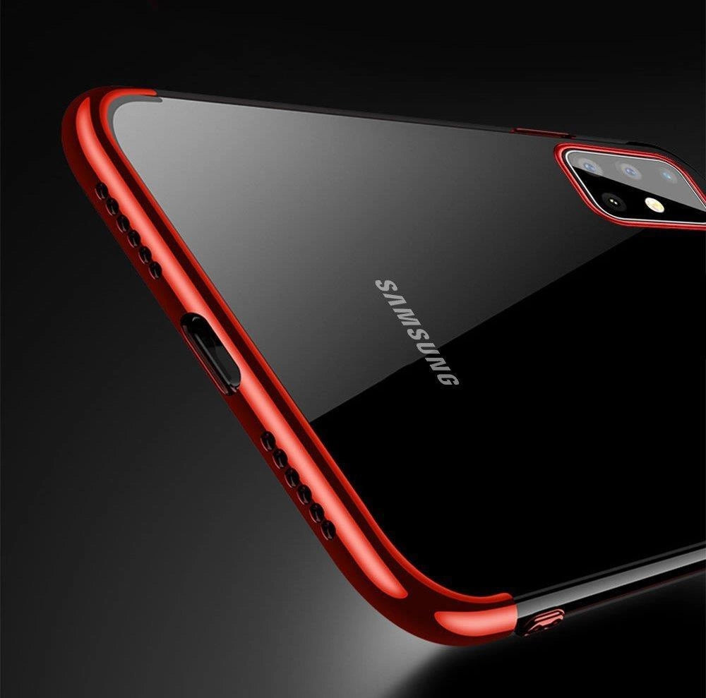 Clear Color Case Gel TPU Electroplating frame Cover for Samsung Galaxy A72 4G black_6