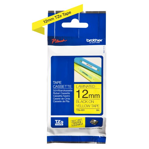 TAPE LAMINADA BROTHER TZE-631 12MM 8M / Preto_1