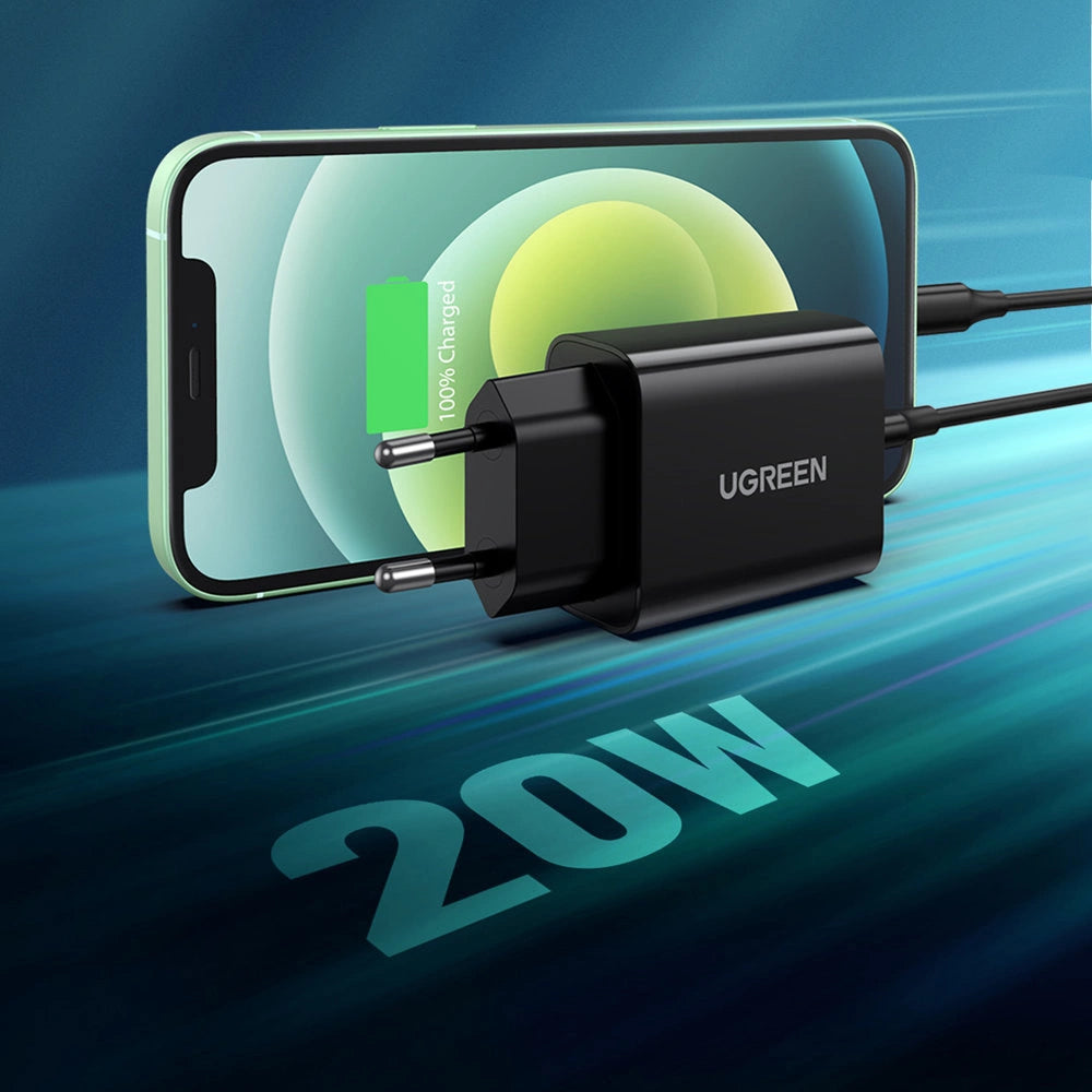 Ugreen USB wall charger Type C 20W Power Delivery black (10191)_2