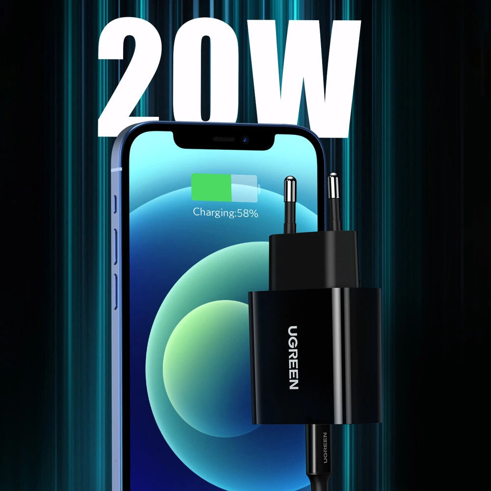 Ugreen USB wall charger Type C 20W Power Delivery black (10191)_6