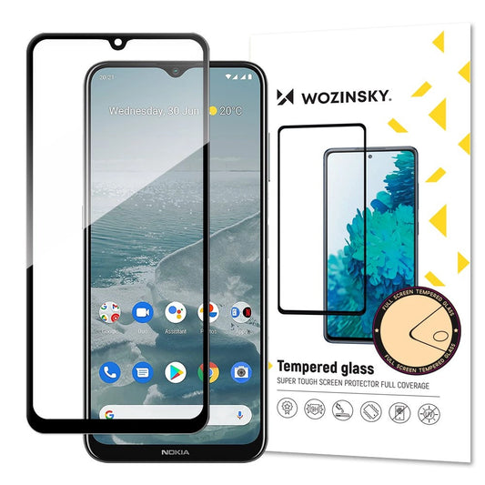 Wozinsky super durable Full Glue tempered glass full screen with frame Case Friendly Nokia G20 black_0