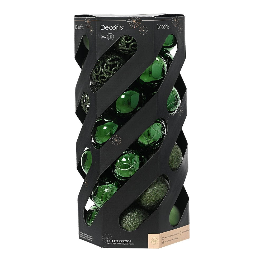 Bolas de decoração para árvore de natal ø6 cm, verdes, caixa com 35 un_0