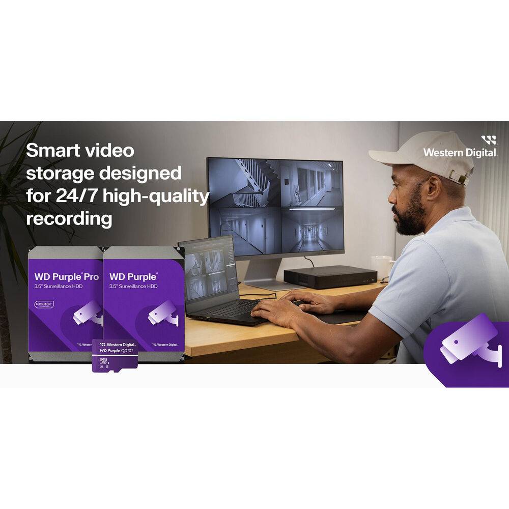 Disco Rígido 3.5" Western Digital WD Purple 2TB 64MB Cache 180MB/s SATA 6Gb/s