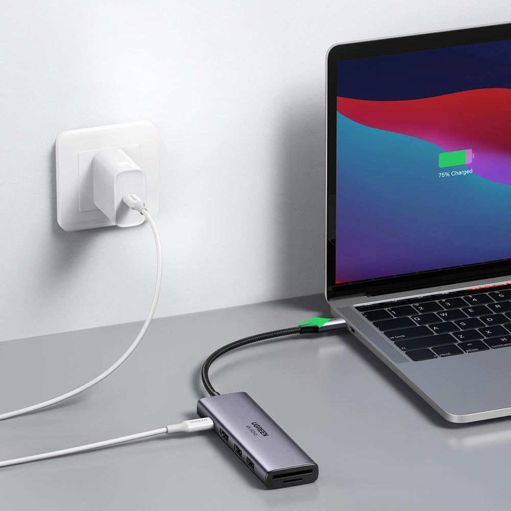 Ugreen 6in1 Multifunctional USB Type C HUB - 2x USB 3.2 Gen 1 / HDMI 4K 60Hz / SD and TF Card Reader / USB Type C PD 100W Gray (60384 CM511)_5