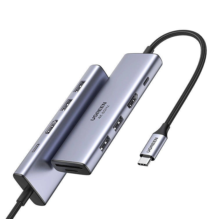 Ugreen 6in1 Multifunctional USB Type C HUB - 2x USB 3.2 Gen 1 / HDMI 4K 60Hz / SD and TF Card Reader / USB Type C PD 100W Gray (60384 CM511)_1
