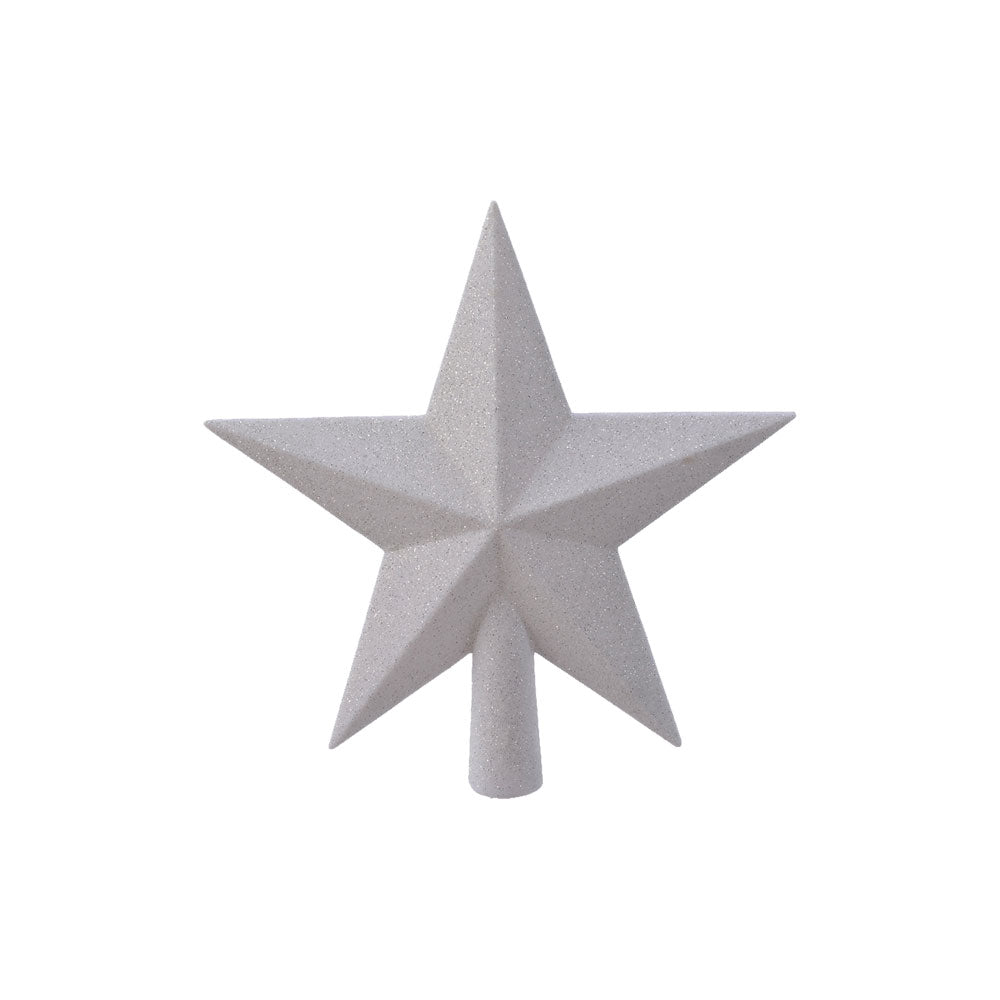 Estrela branca com purpurina para a copa das árvores de natal, 19x4,2x19cm. decoris_0