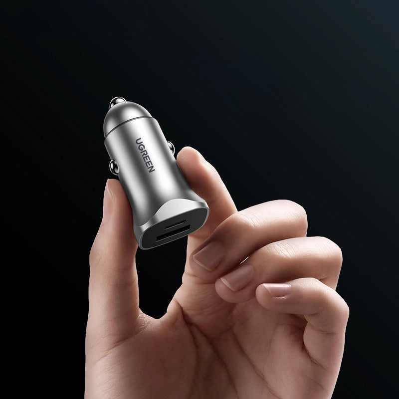 Ugreen Car Charger USB Type C / USB 24W Power Delivery Quick Charge Gray (30780)_13