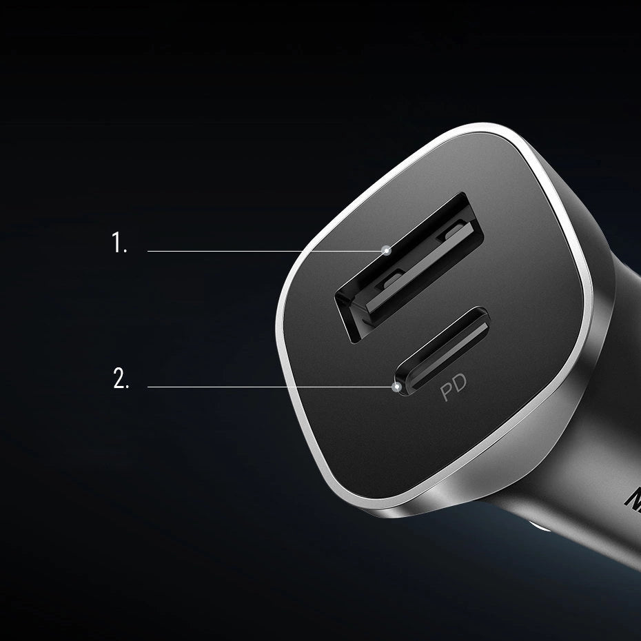 Ugreen Car Charger USB Type C / USB 24W Power Delivery Quick Charge Gray (30780)_8