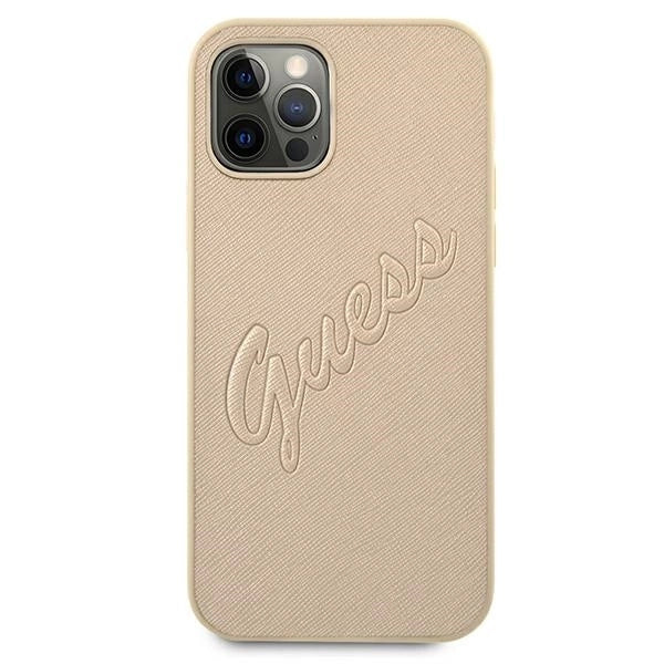 Guess GUHCP12LRSAVSLG iPhone 12 Pro Max 6.7" gold/gold hardcase Saffiano Vintage Script_2