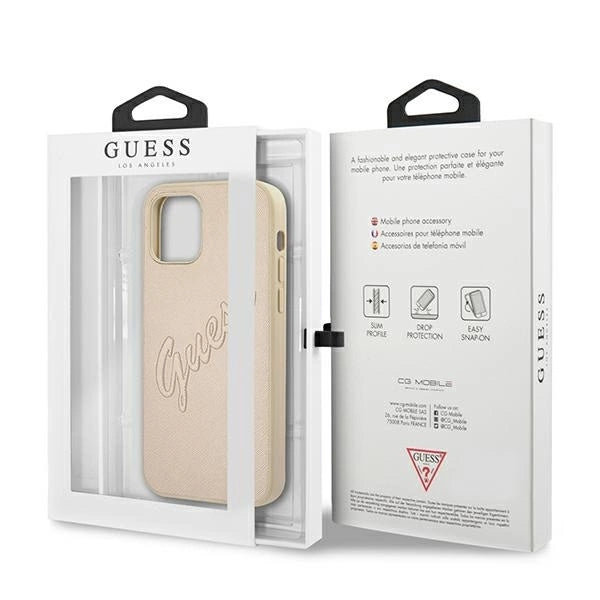 Guess GUHCP12MRSAVSLG iPhone 12/12 Pro 6.1" gold/gold hardcase Saffiano Vintage Script_7