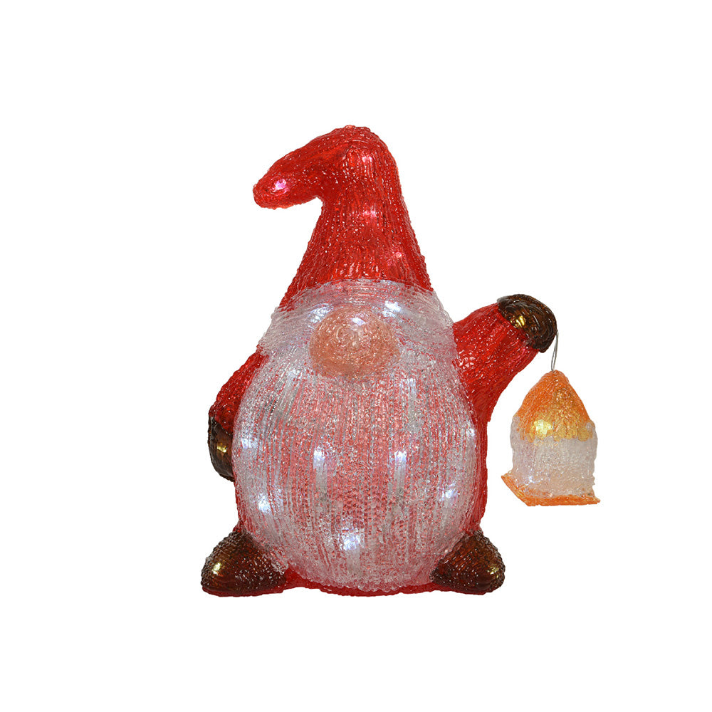 Gnomo acrÃlico led vermelho, 25x17x29cm. lumineo_0