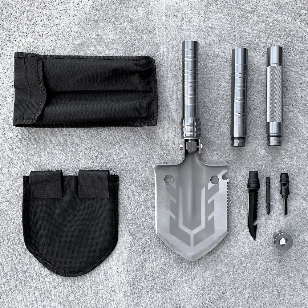 Survival shovel 10-in-1 folding shovel with knife, screwdriver, glass breaker_2