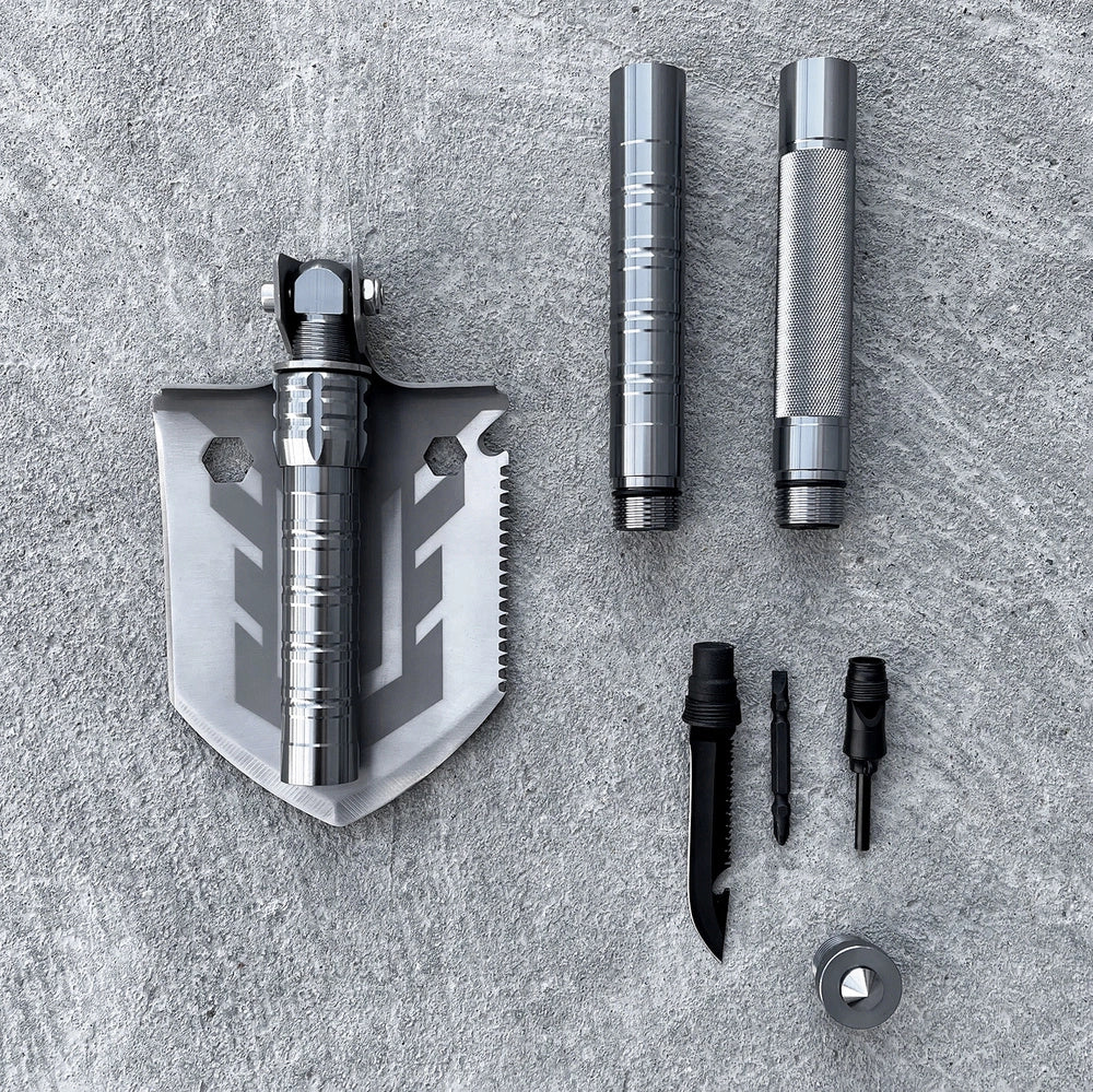 Survival shovel 10-in-1 folding shovel with knife, screwdriver, glass breaker_6