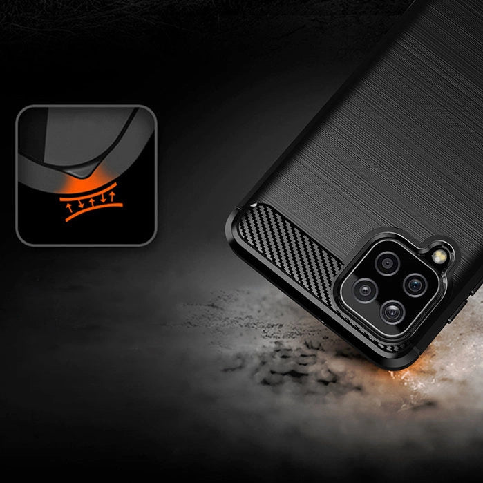 Carbon Case Flexible Cover TPU Case for Samsung Galaxy A22 4G black_8