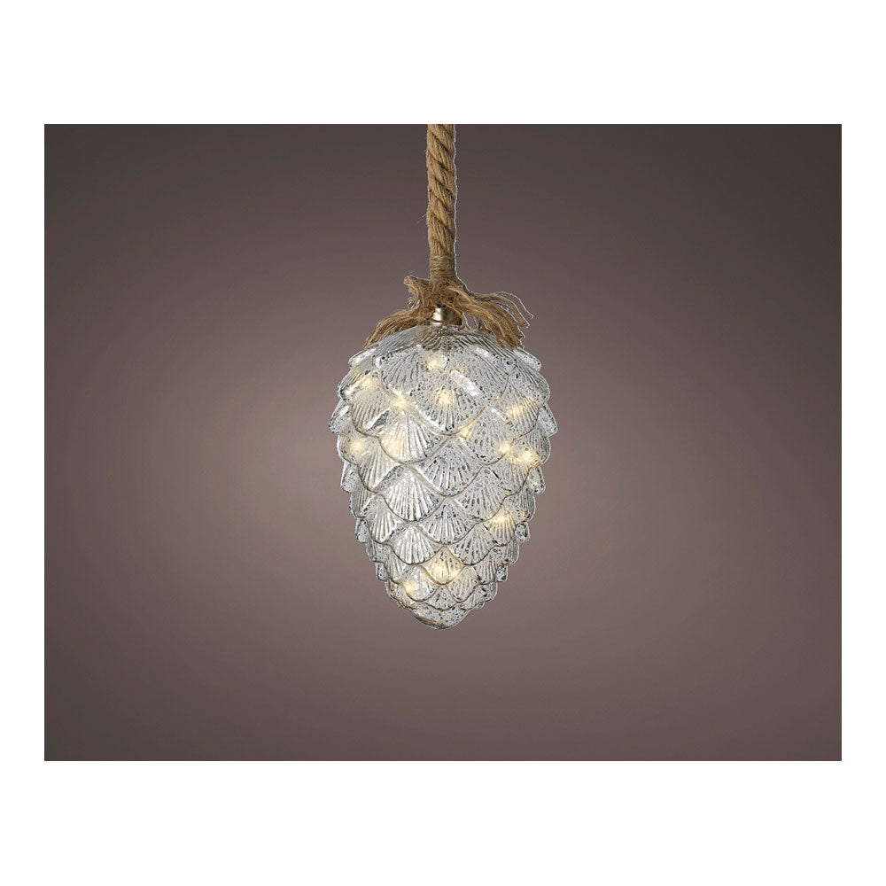 Enfeite microled pinha para pendurar, 15 leds, ø15cm. lumineo_0