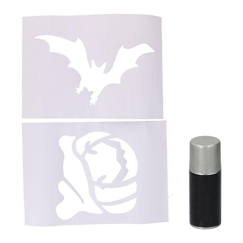 Kit decoração de janelas para halloween spray + stencils_0