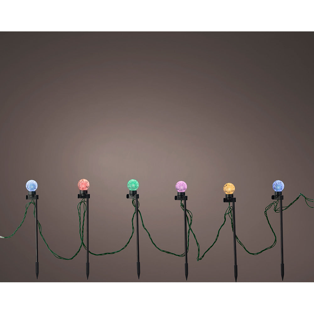 Grinalda micro leds intermitente, 20 luzes com estaca, branco quente/multicor ip44 14,5m_0