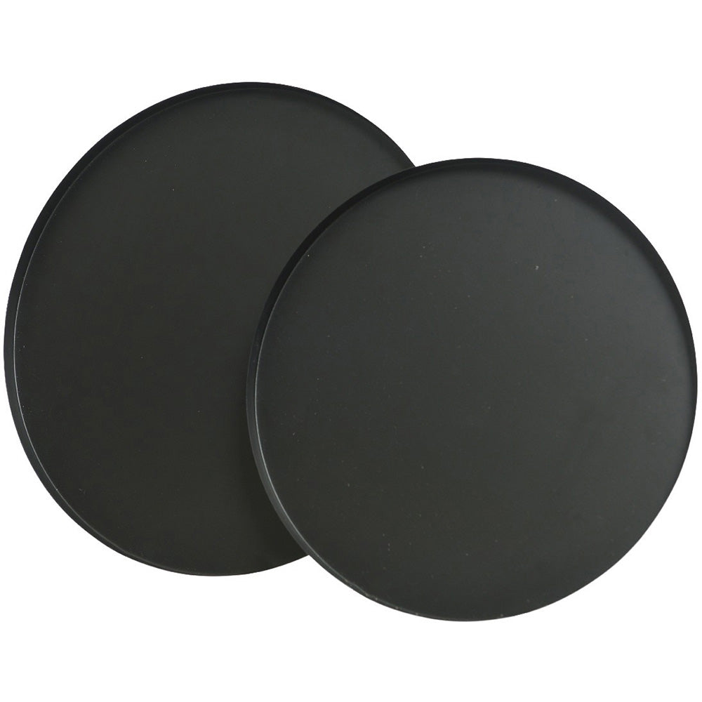 Bandejas redondas em aço preto mate, 2 tamanhos, ø35 cm e ø30 cm_0