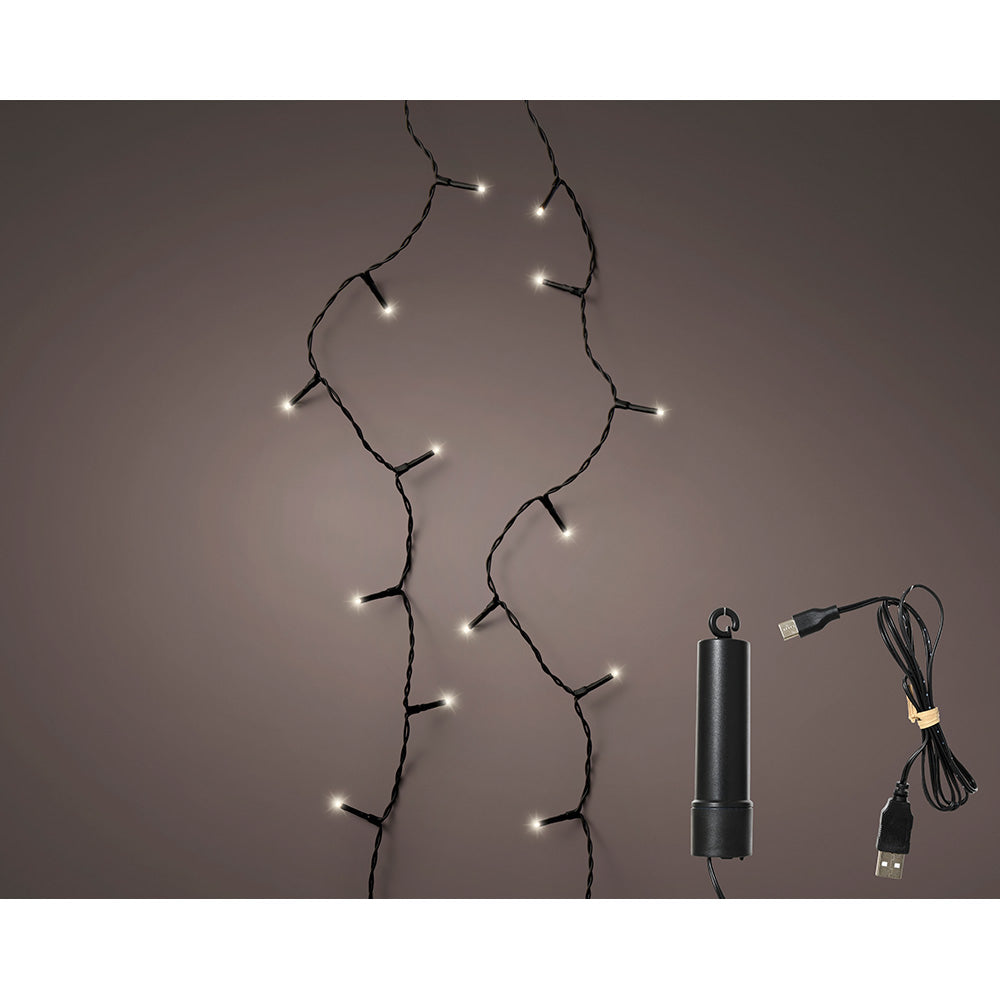 Guirlanda led exterior 8 funções com bateria 7,4 m luz fria_0