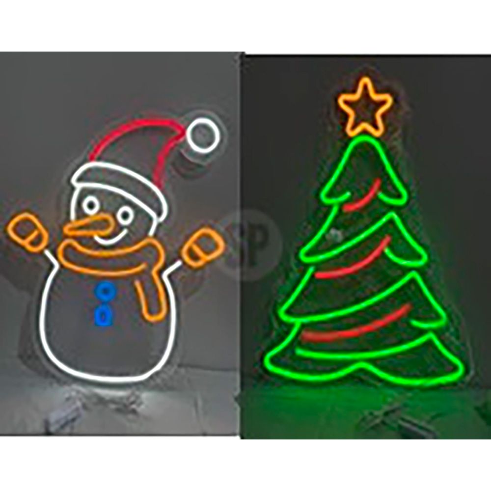 Figura de natal neon, modelos sortidos 45 x 50 cm_0