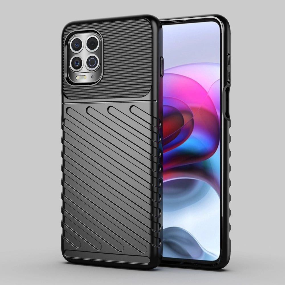 Thunder Case Flexible Tough Rugged Cover TPU Case for Motorola Moto G100 / Edge S black_10