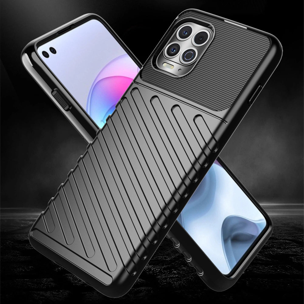 Thunder Case Flexible Tough Rugged Cover TPU Case for Motorola Moto G100 / Edge S black_1