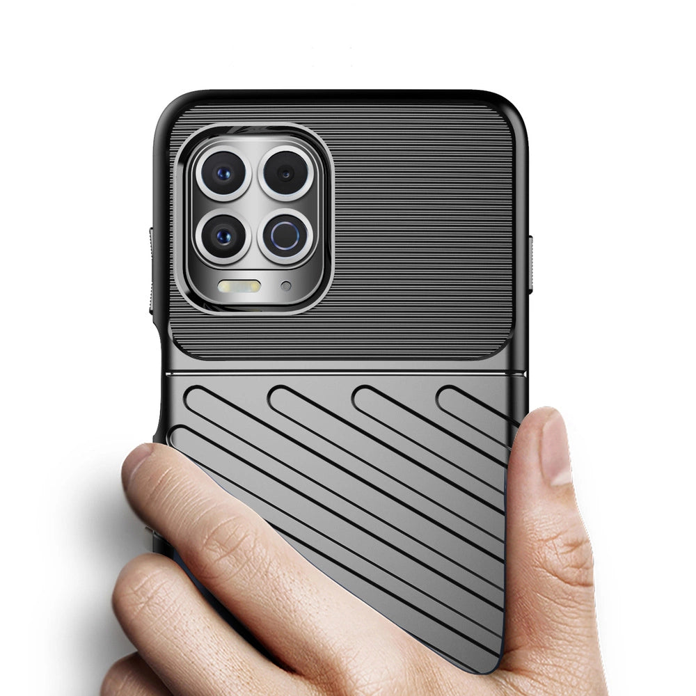 Thunder Case Flexible Tough Rugged Cover TPU Case for Motorola Moto G100 / Edge S black_2