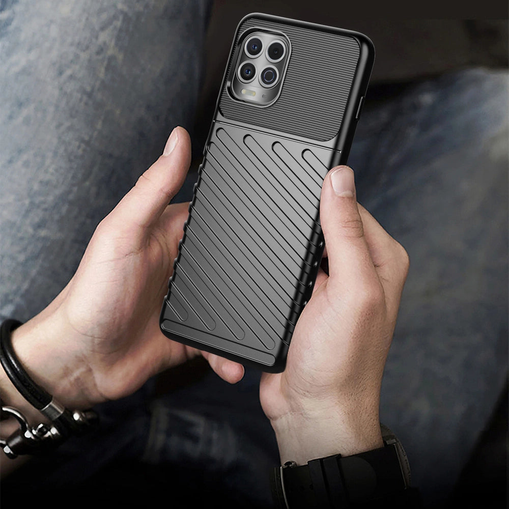 Thunder Case Flexible Tough Rugged Cover TPU Case for Motorola Moto G100 / Edge S black_6