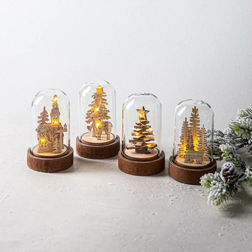 Figura decorativa de natal em madeira com luz led, vários modelos_0