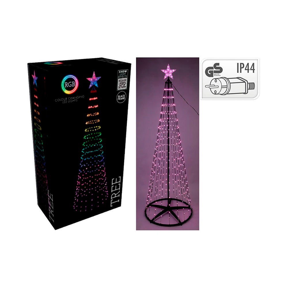 Ãrvore de natal com 370 leds rgb, preta, para exterior, 210 cm_0