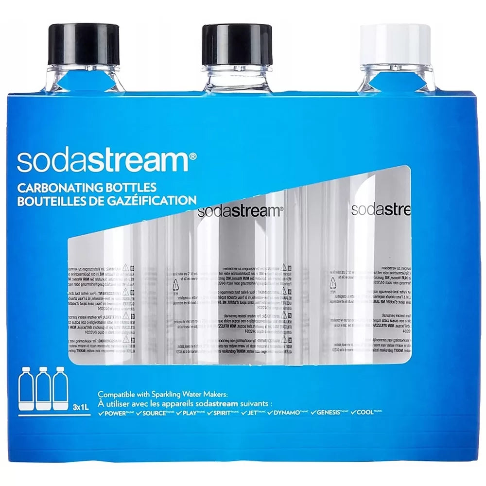 Pack 3x Garrafas de 1L PET de Carbonatação SODASTREAM Universal