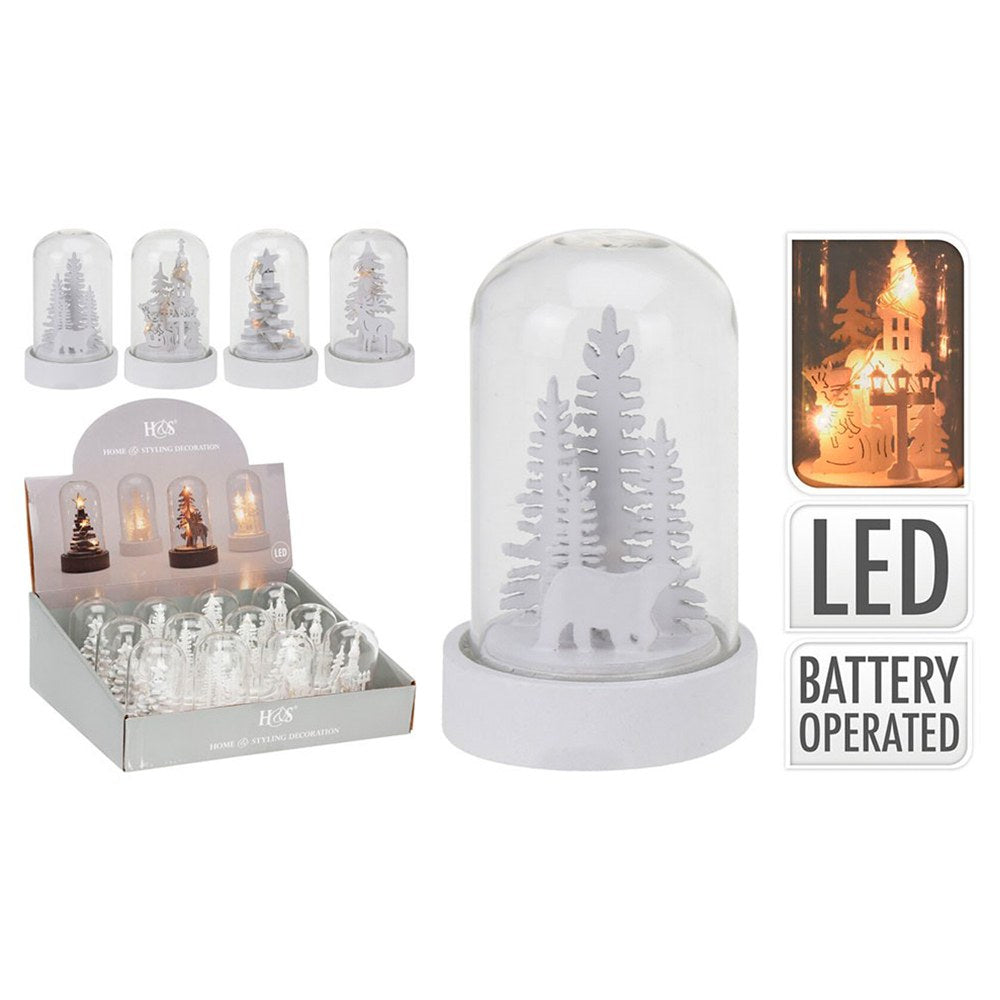 Cúpula de vidro decorativa de natal com led, ø5,5 x 9 cm, modelos variados_0