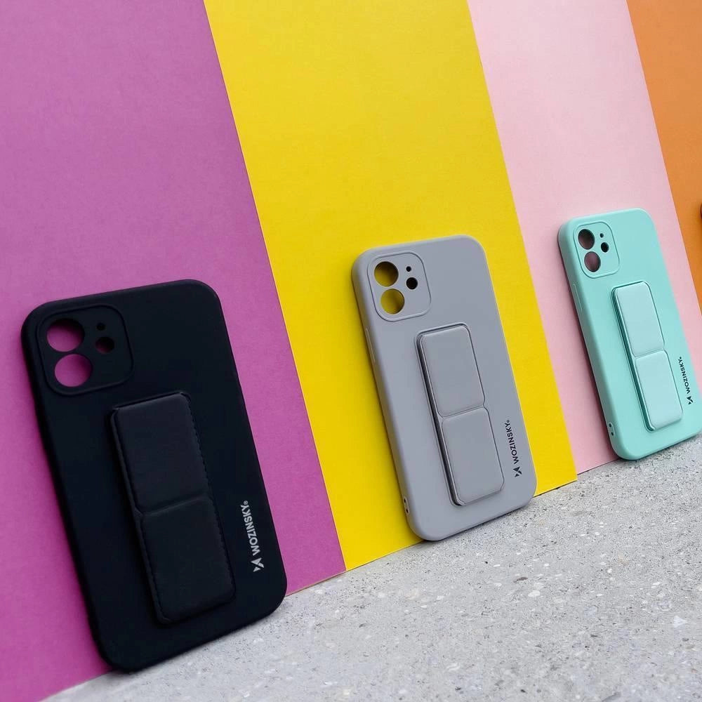 Wozinsky Kickstand Case Silicone Stand Cover for Samsung Galaxy A22 4G Black_9