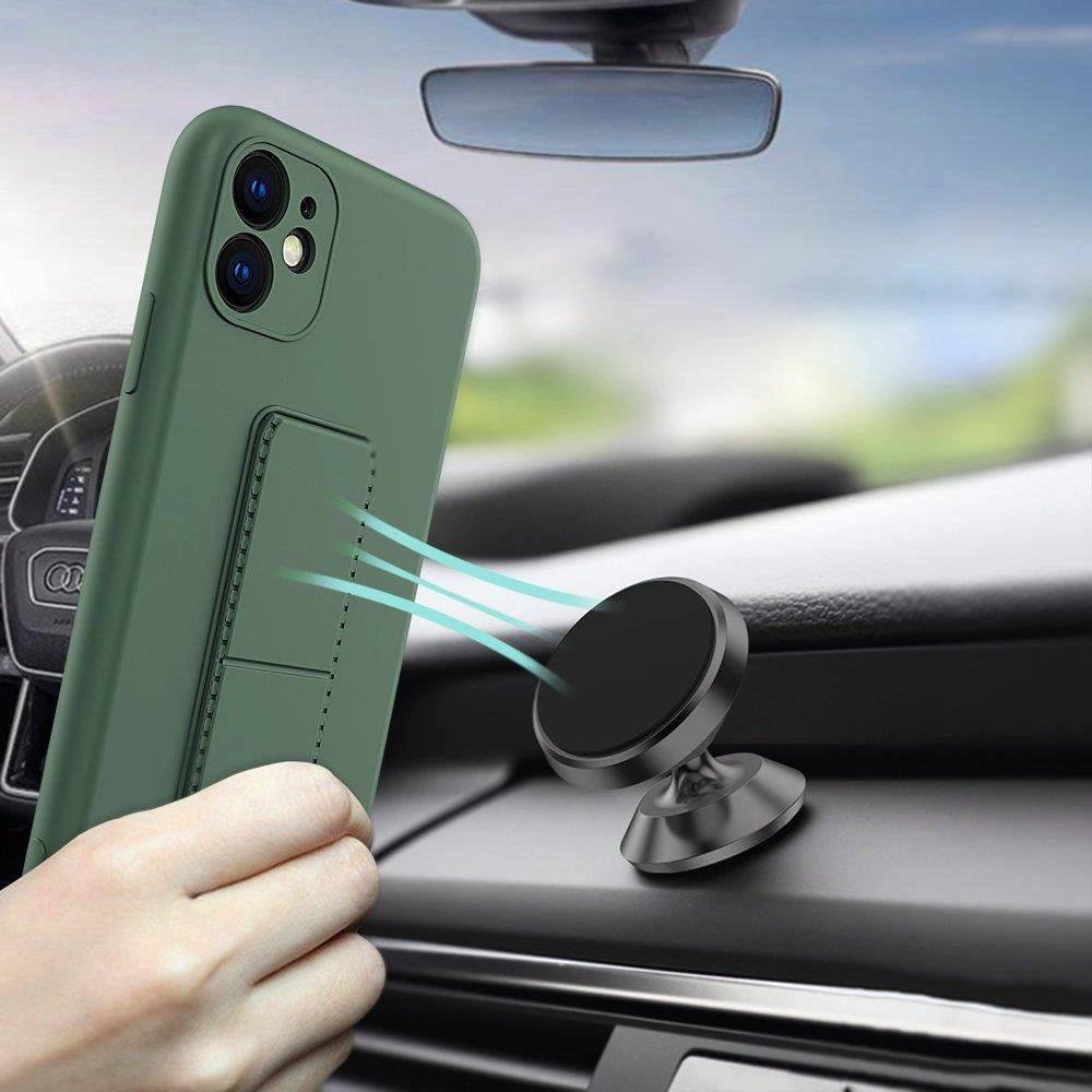 Wozinsky Kickstand Case Silicone Stand Cover for Samsung Galaxy A22 4G Black_4