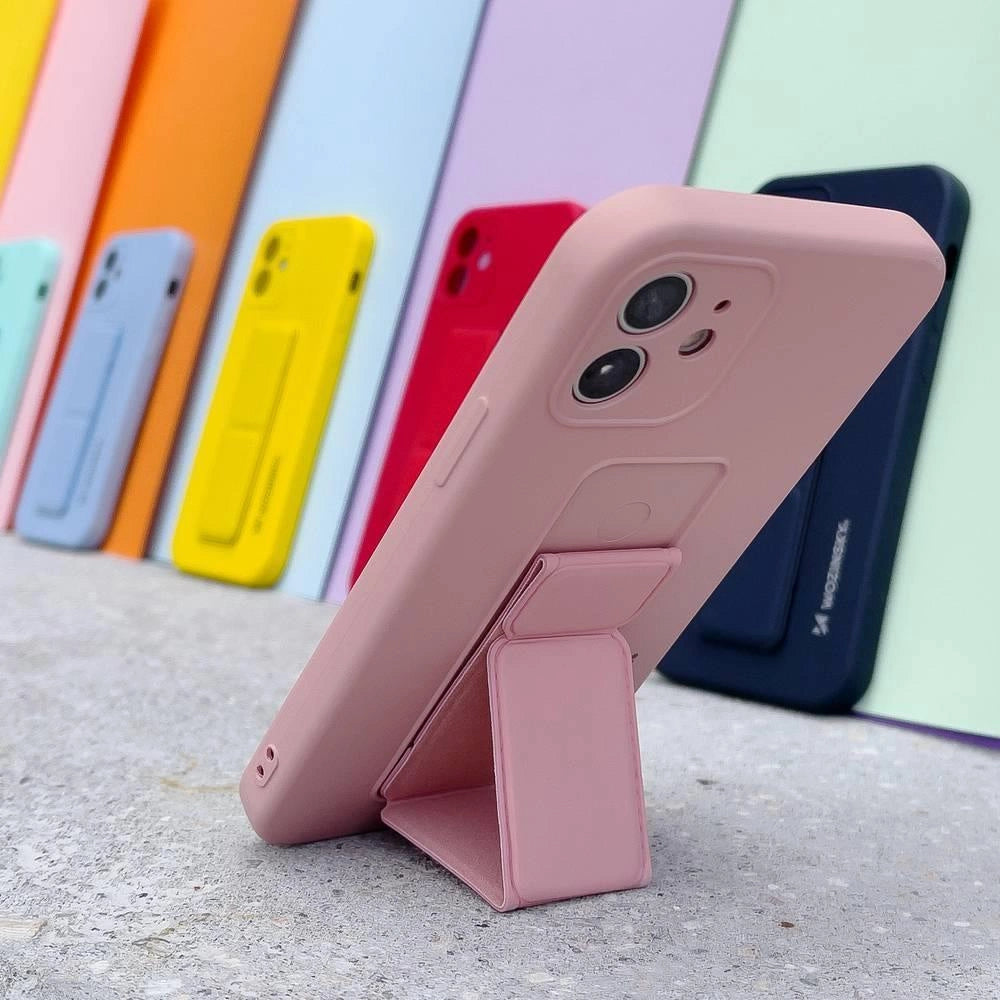 Wozinsky Kickstand Case Silicone Stand Cover for Samsung Galaxy A22 4G Black_8